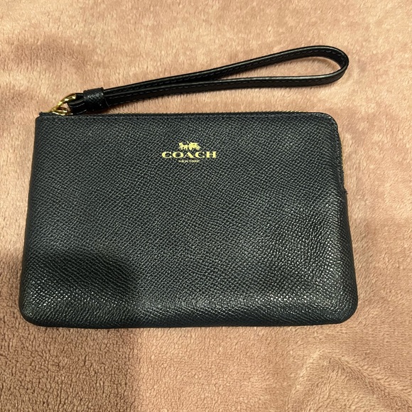 Coach Other - Coach Navy Blue Textured Leather Woman’s Wristlet